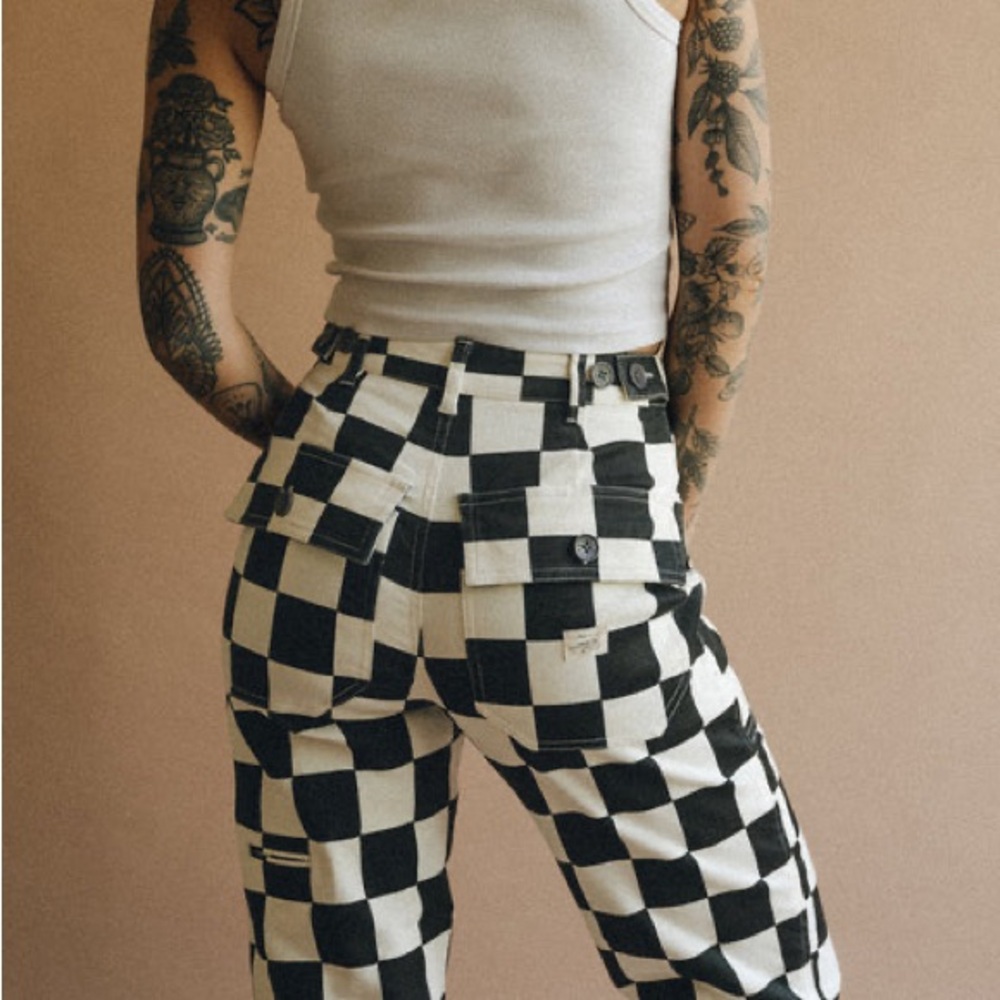 P&co checkerboard fatigue in pants